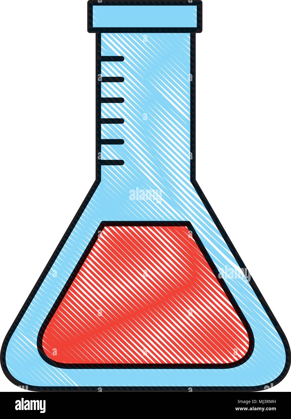 school laboratory test tube chemistry vector illustration drawing Stock
