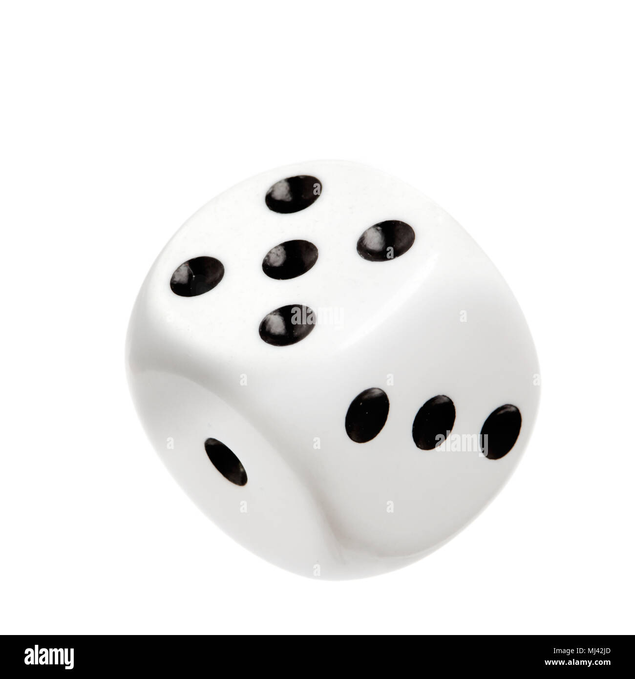 A cast white dice isolated on white background Stock Photo Alamy