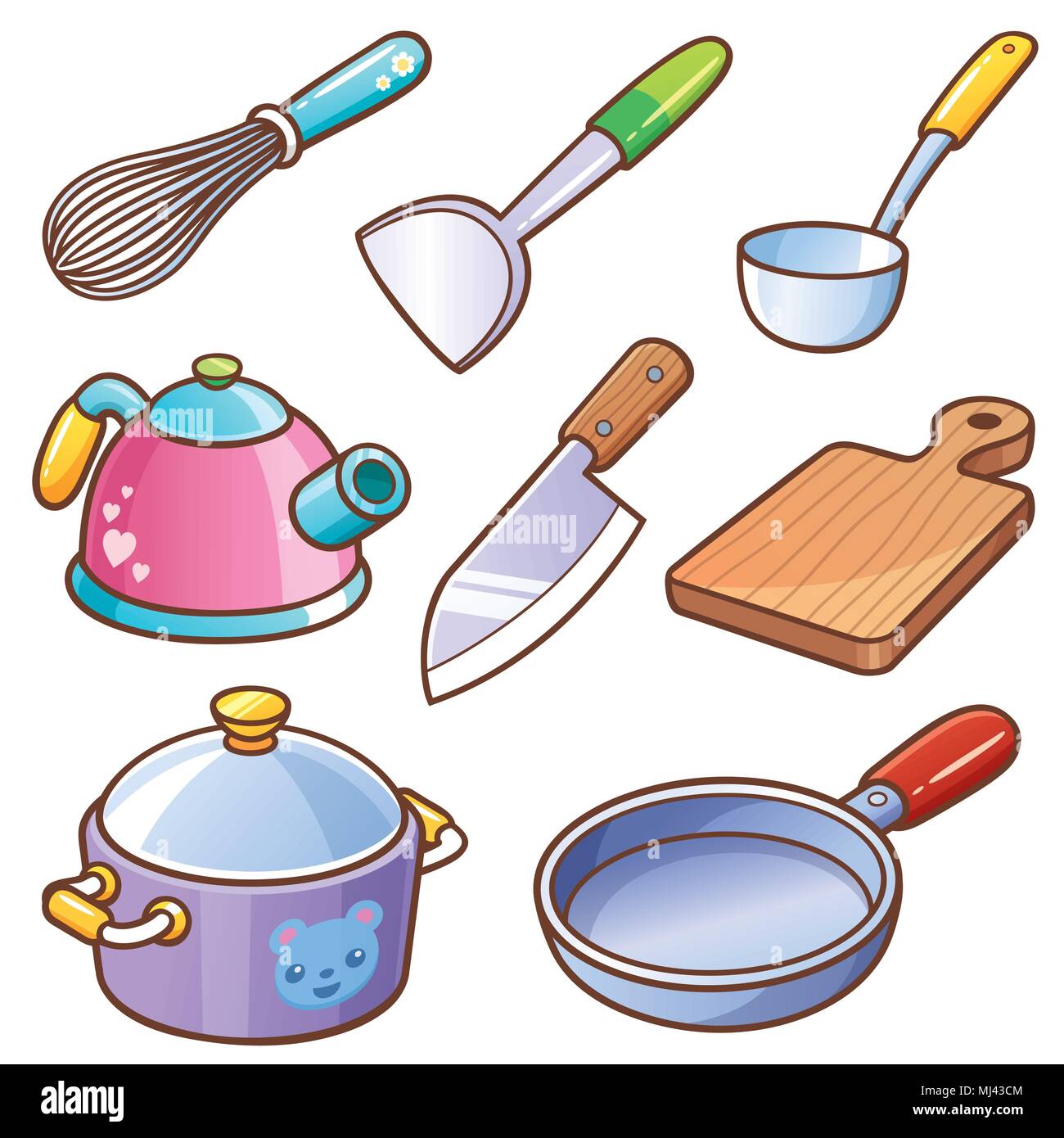 Vector illustration of Cartoon kitchen tools set Stock Vector Image & Art -  Alamy