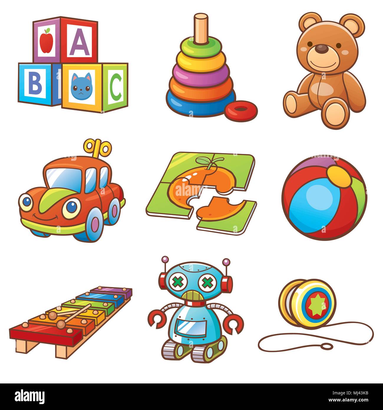 Vector illustration of Cartoon toys set Stock Vector Image & Art - Alamy