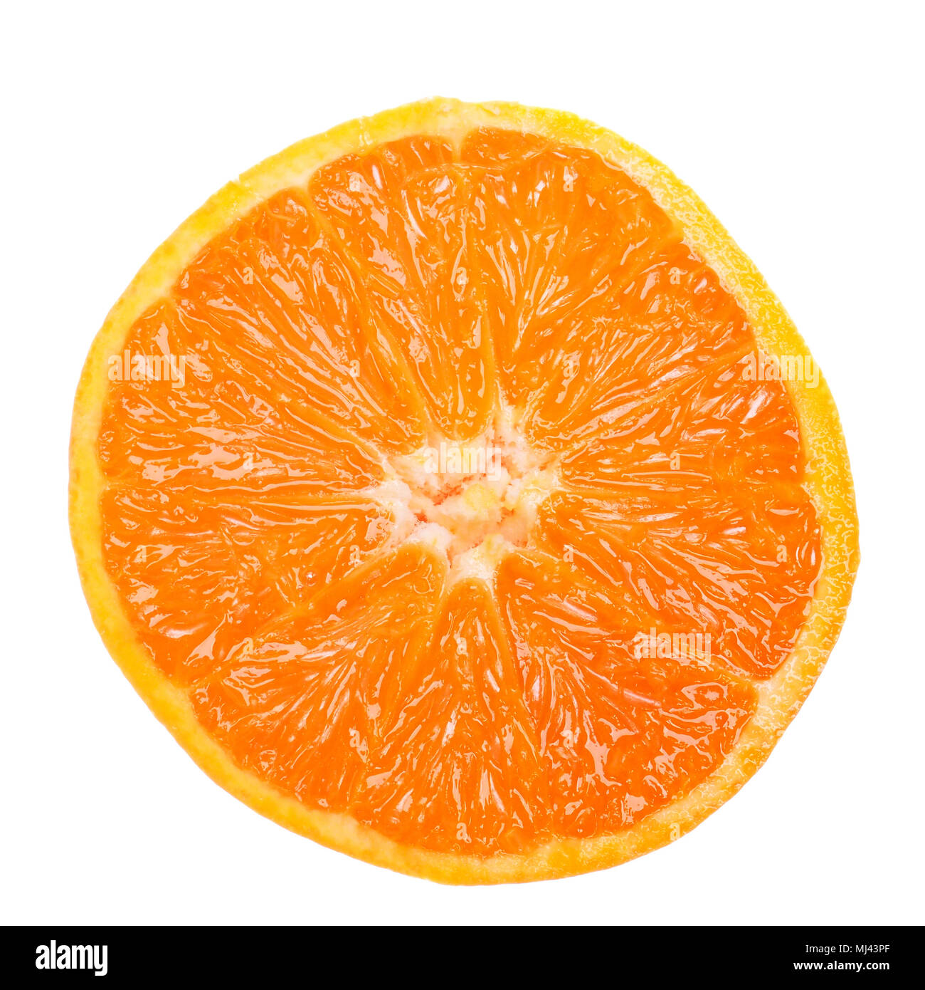 An orange slice isolated on white background Stock Photo - Alamy