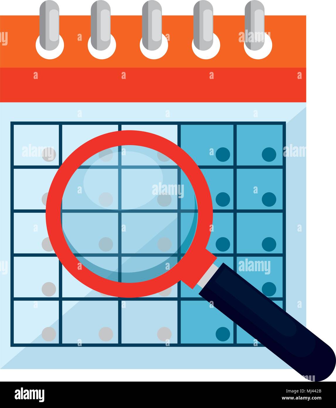 calendar reminder with magnifying glass Stock Vector Image & Art - Alamy