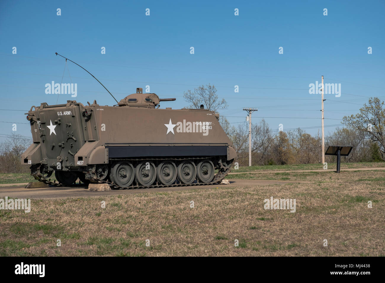 FORT LEONARD WOOD, MO-APRIL 29, 2018: Military Vehicle Armored Personnel Carrier Stock Photo