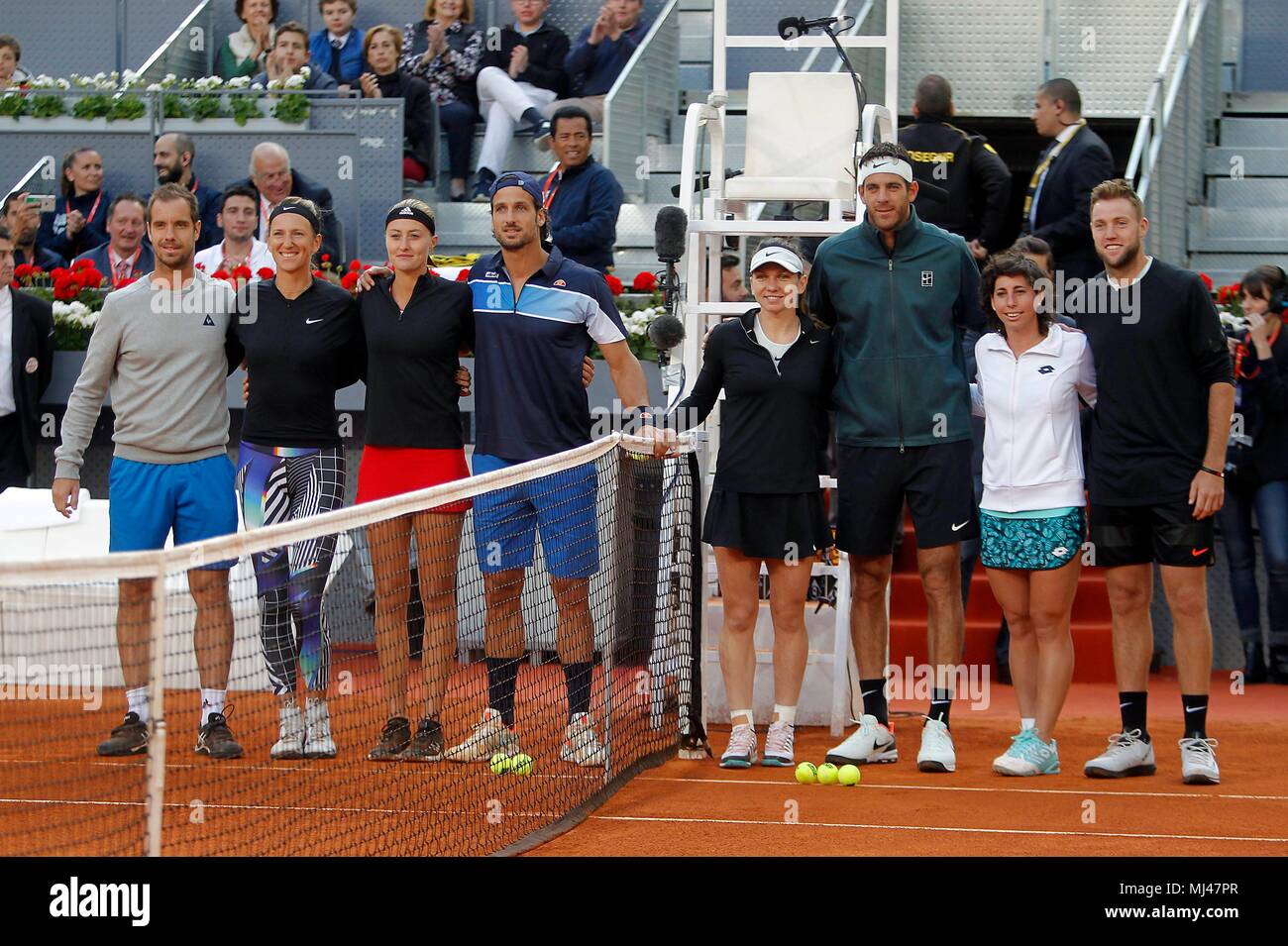 Manolo Santana Charity, match of tennis during Madrid Open of Tennis in  profit of two NGOs for support programs for women and girls in  vulnerability situation. (Photo: Jose Cuesta/261/Cordon Press). Gasquet,  Azarenka,