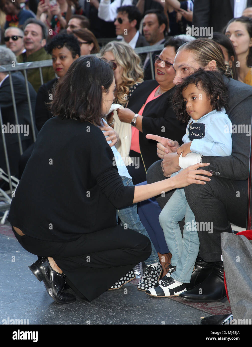 HOLLYWOOD, CA - MAY 3: Mila Kunis, Bowie Ezio Perego-Saldana, Cy Aridio ...