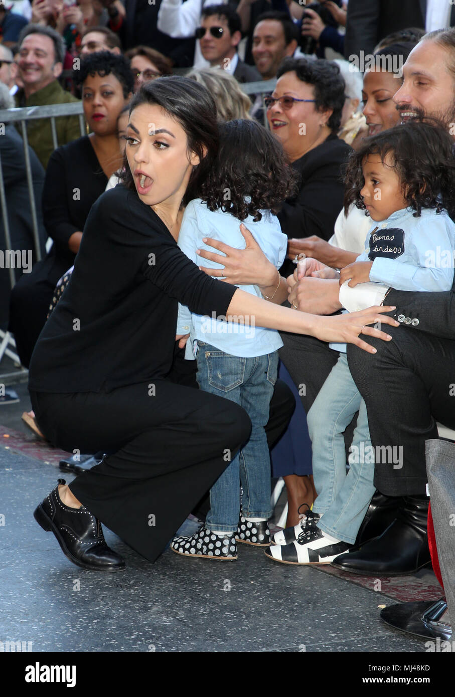 HOLLYWOOD, CA - MAY 3: Mila Kunis, Bowie Ezio Perego-Saldana, Cy Aridio ...