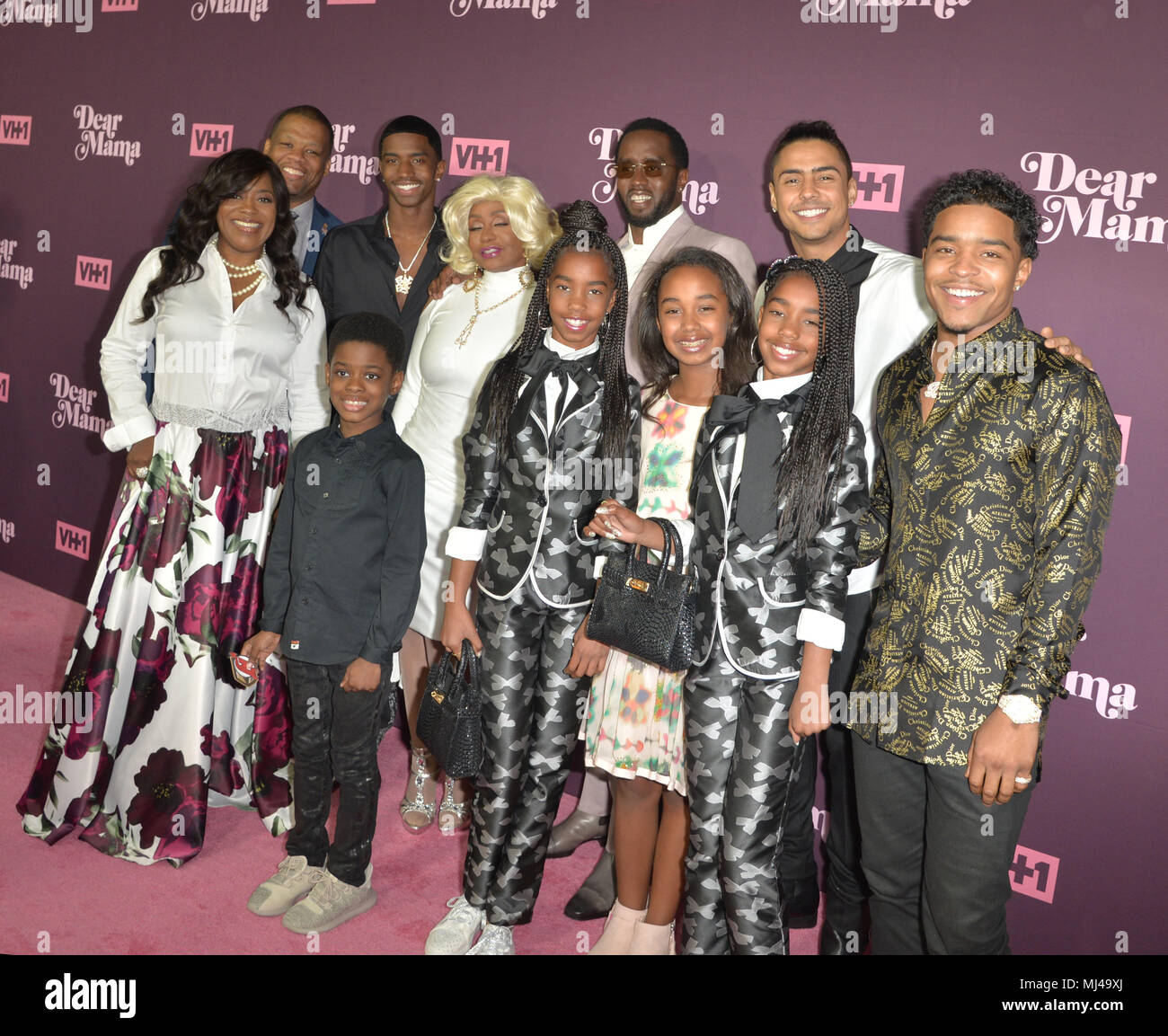 Los Angeles, Ca, USA. 03rd May, 2018. P. Diddy, Janice Combs, Christian Combs, Quincey, Brown, Justin Combs at the VH1's Third Annual 'Dear Mama: A Love Letter to Moms' at the Theatre at ACE Hotel on May 3, 2018 in Los Angeles, California. Credit: Koi Sojer/Snap'n U Photos/Media Punch/Alamy Live News Stock Photo