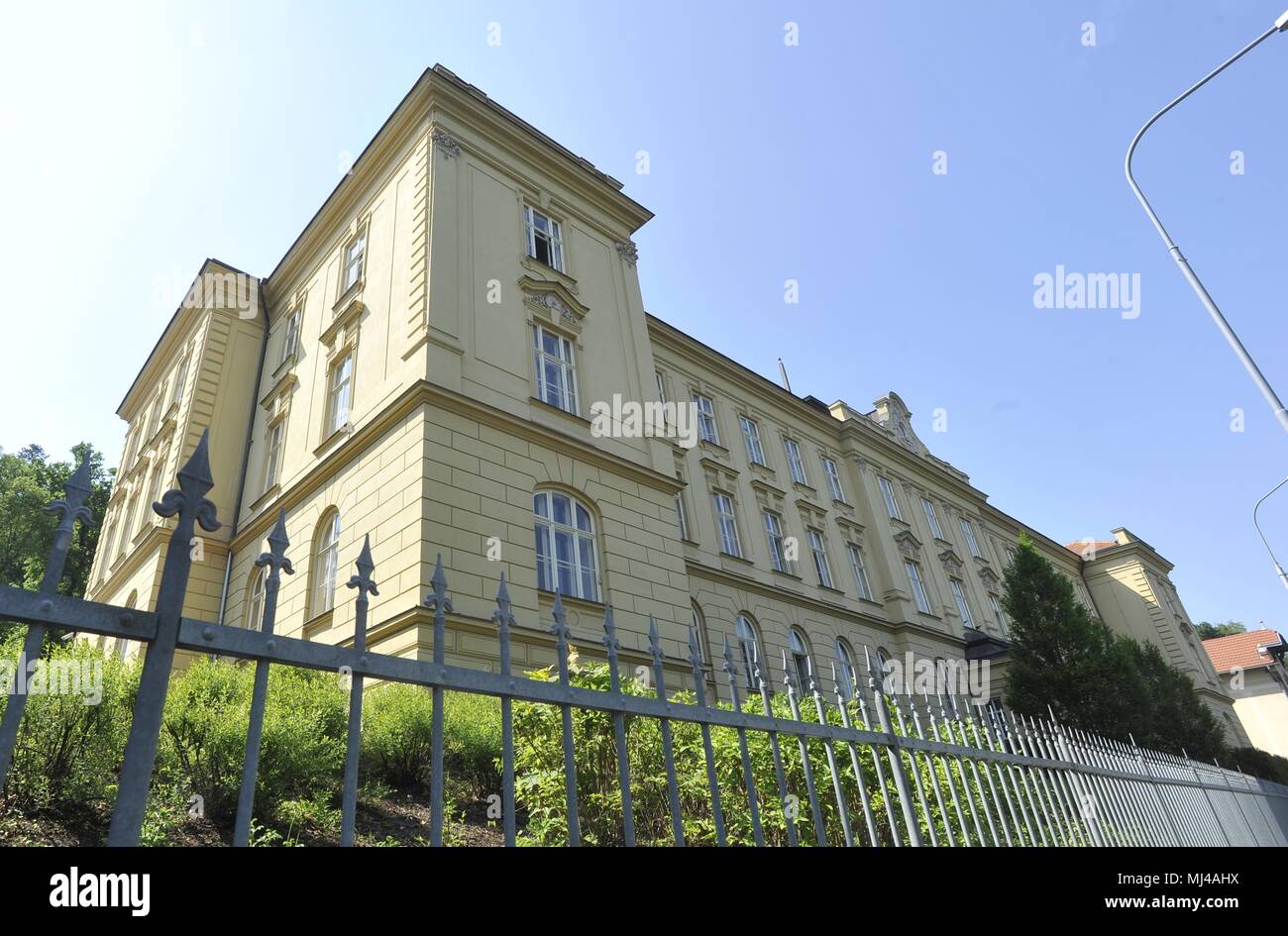 The seat of Czech Republic's Military Research Institute, state enterprise, is seen in Brno, Czech Republic, on May 4, 2018. The Novichok nerve agent, which was behind the poisoning of former double agent Sergei Skripal and his daughter in Salisbury, was in a small quantity produced and tested in Czech Republic, then it was destroyed, President Milos Zeman said on May 4, 2018. Zeman said his information was based on a report drafted by the Military Counter-intelligence (MZ), saying that the agent denoted as A230, produced for testing purposes by the Military Research Institute in Brno, was Nov Stock Photo