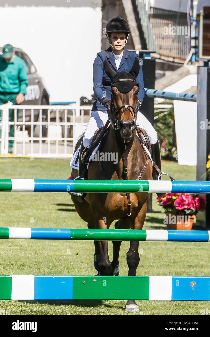 Madrid, Spain. 04th May, 2018. Athina Onassis participates in the Longines Global Champions Tour 2018 at the Country Club of Madrid in Madrid, Spain. May04, 2018. Credit: Jimmy Olsen/Media Punch ***No Spain***/Alamy Live News Stock Photo