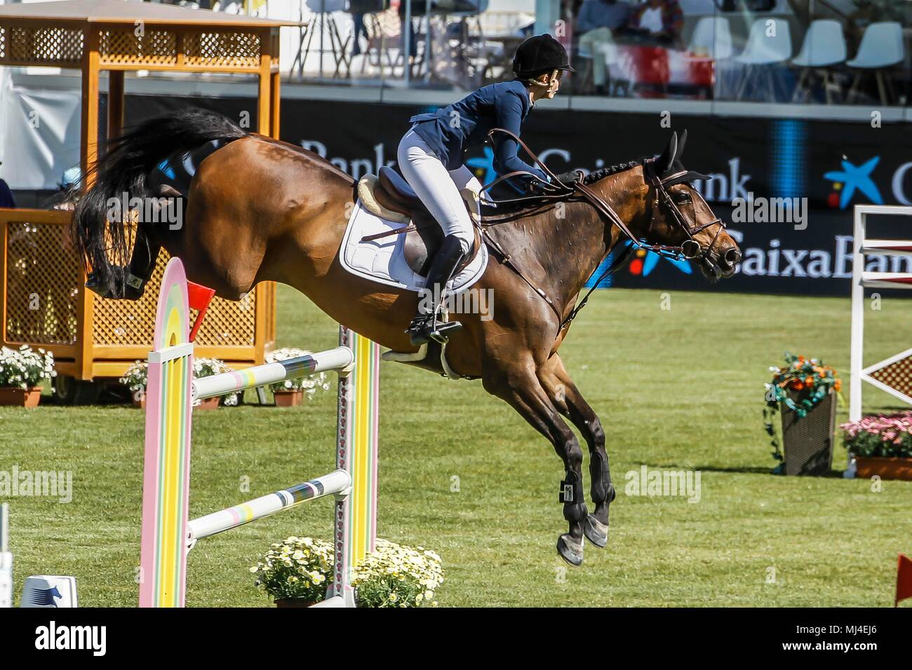 Madrid, Spain. 04th May, 2018. Athina Onassis participates in the Longines Global Champions Tour 2018 at the Country Club of Madrid in Madrid, Spain. May04, 2018. Credit: Jimmy Olsen/Media Punch ***No Spain***/Alamy Live News Stock Photo