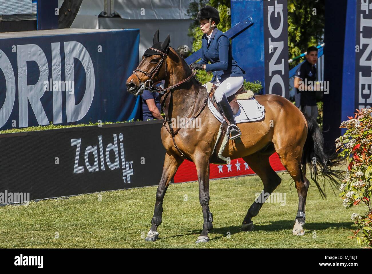 Madrid, Spain. 04th May, 2018. Athina Onassis participates in the Longines Global Champions Tour 2018 at the Country Club of Madrid in Madrid, Spain. May04, 2018. Credit: Jimmy Olsen/Media Punch ***No Spain***/Alamy Live News Stock Photo