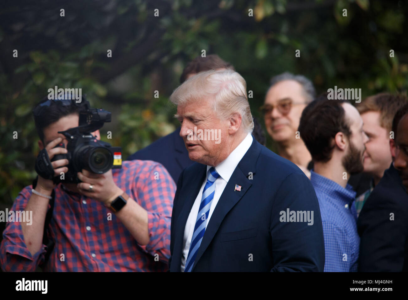 Washington, DC, USA. 4th May, 2018. President Donald Trump returns to the White House after traveling to Dallas for the NRA Leadership Forum. Credit: Michael Candelori/ZUMA Wire/Alamy Live News Stock Photo