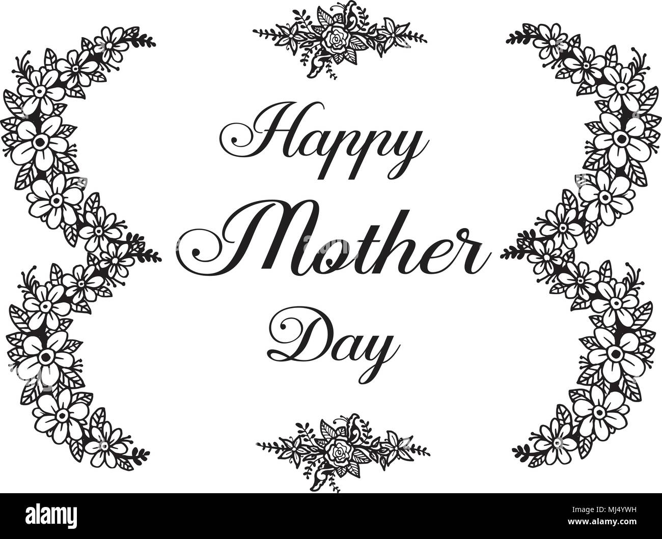 Mother day greeting flower design vector illustration Stock Vector ...