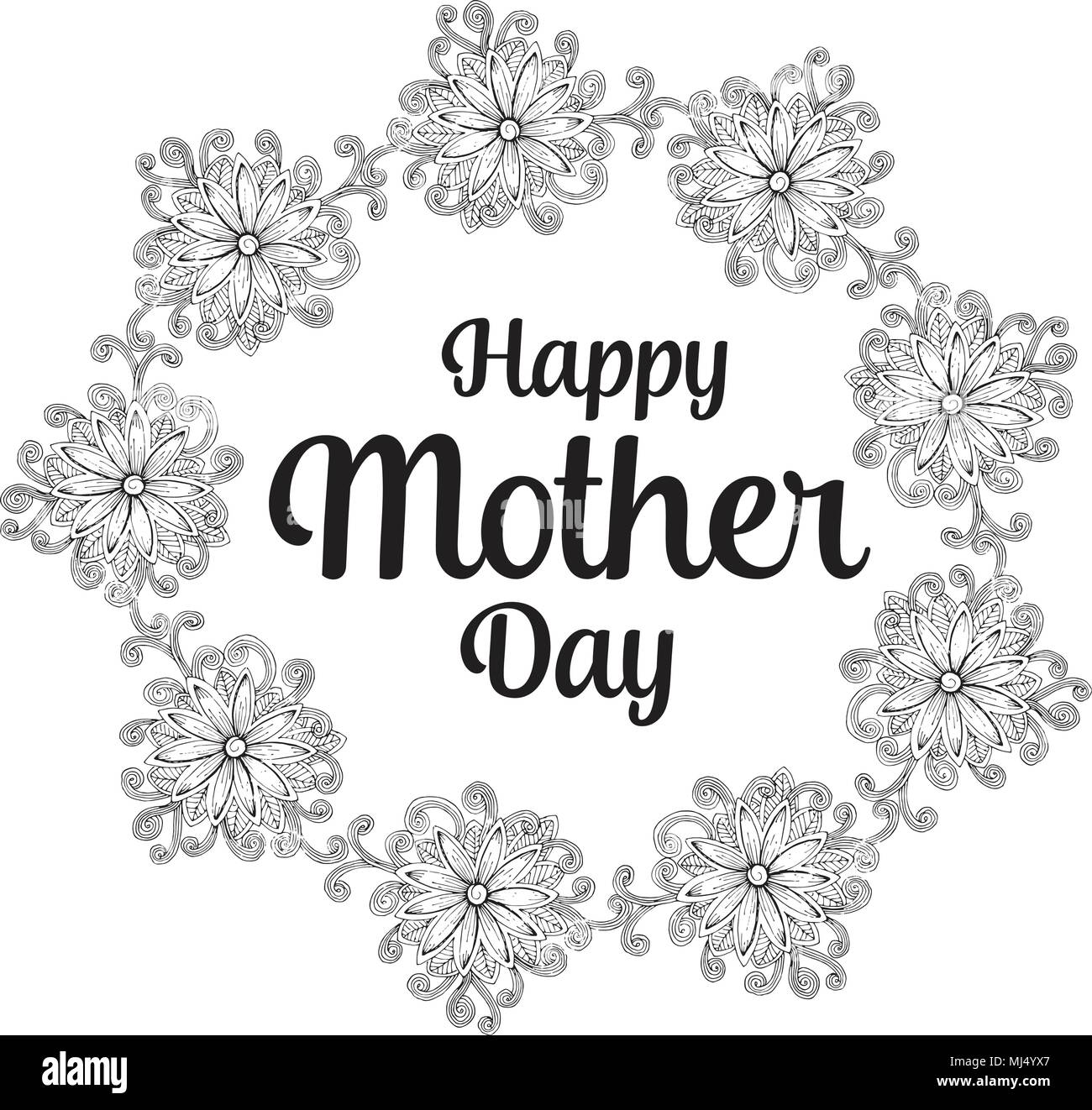 Mother day greeting flower design vector illustration Stock Vector ...