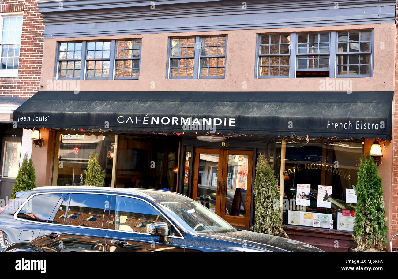 Cafe Normandie, a french bistro in Annapolis, MD, USA Stock Photo