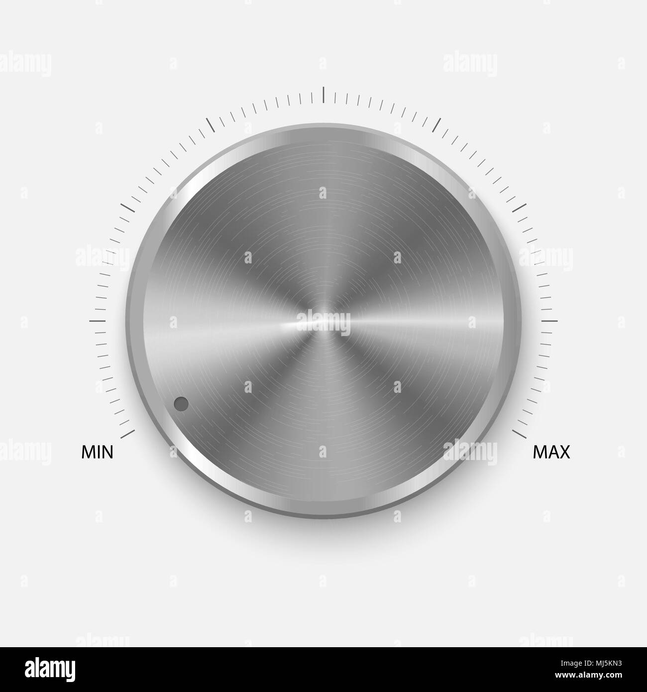 Dial Knob. Realistic Button With Circular Processing. Volume settings, sound control Stock Vector