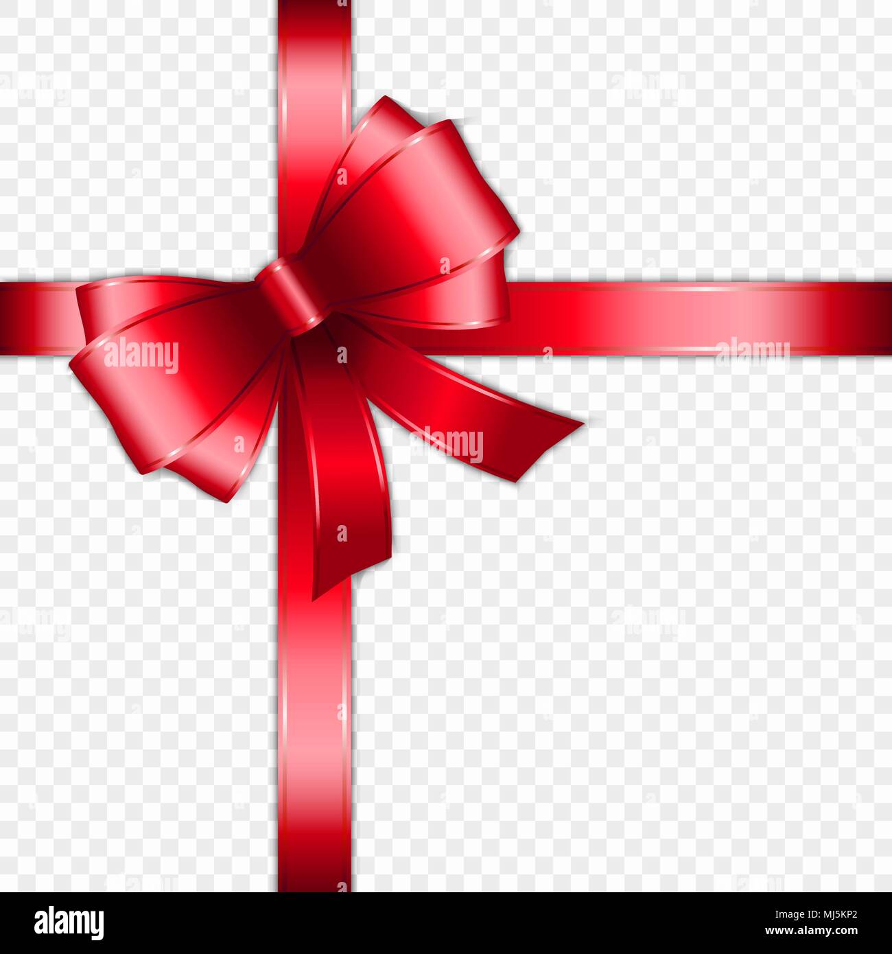 red bow and ribbon isolated on transparent background Stock Vector ...
