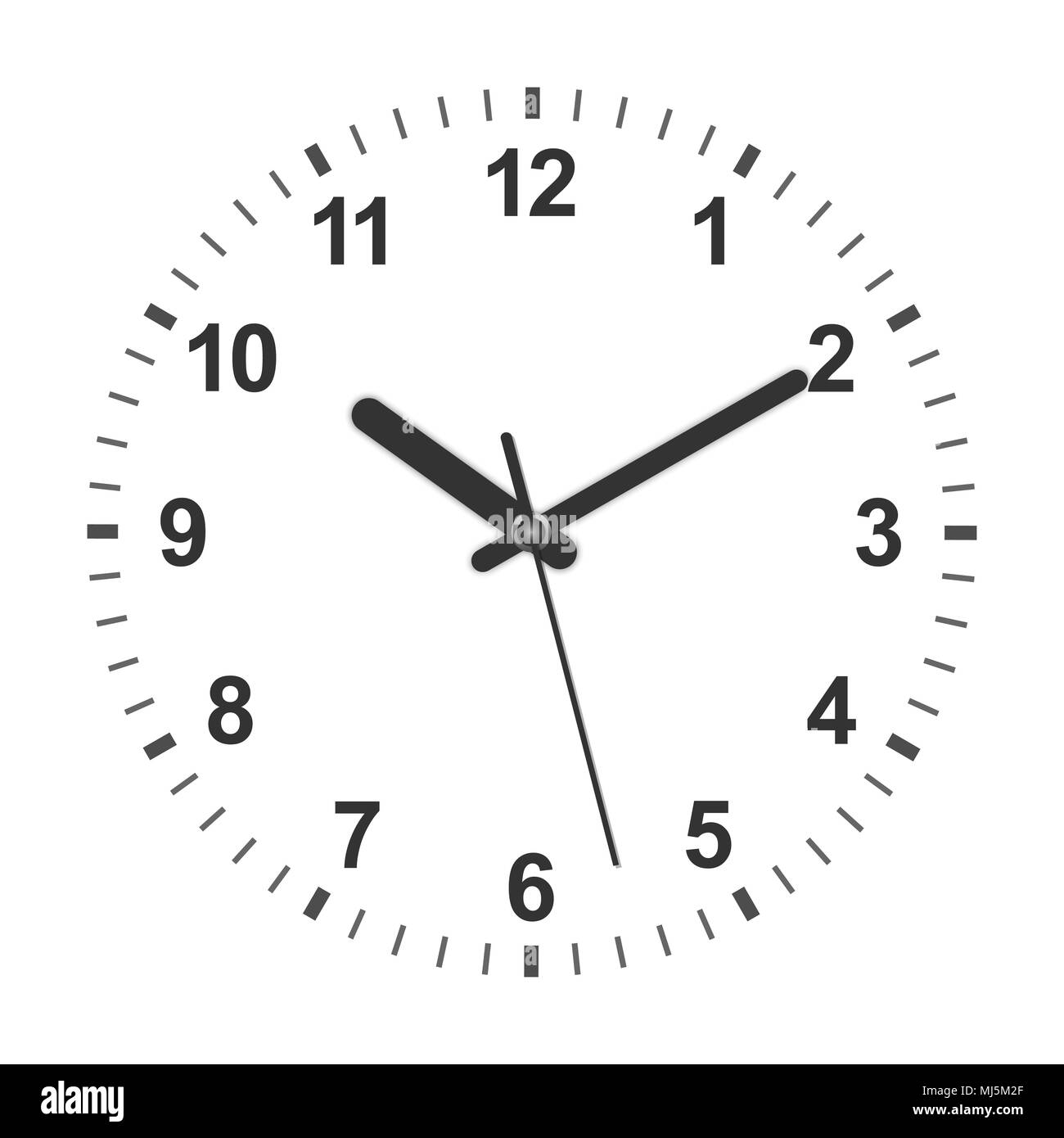 3d realistic circle shaped clock. Vector illustration Stock Vector