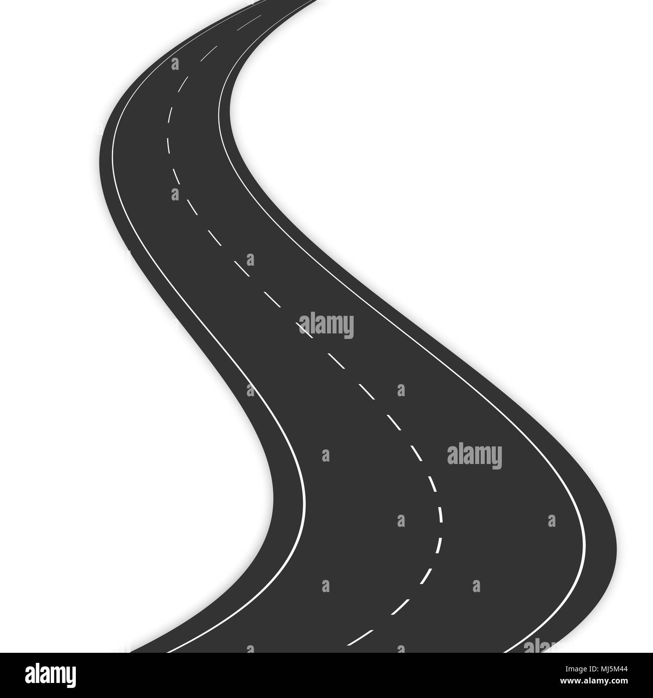 Black road with white markings. Vector illustration Stock Vector Image ...