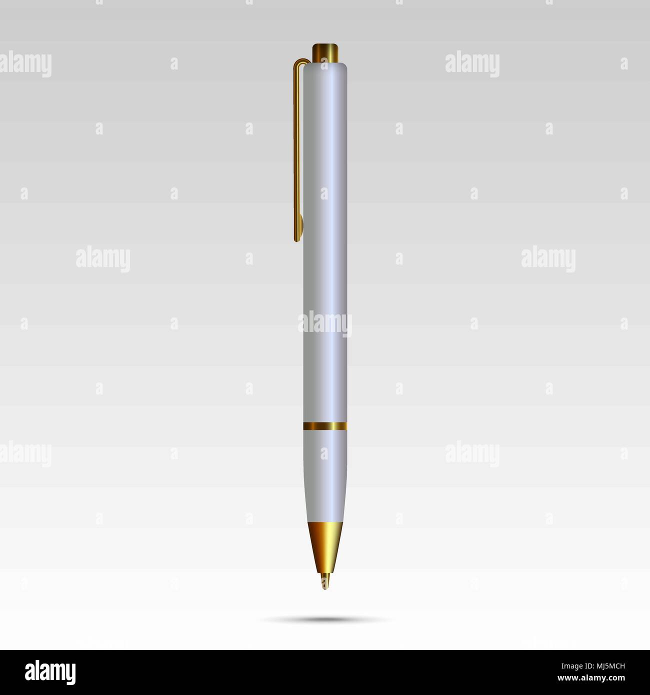 blank pen isolated on white background Stock Vector
