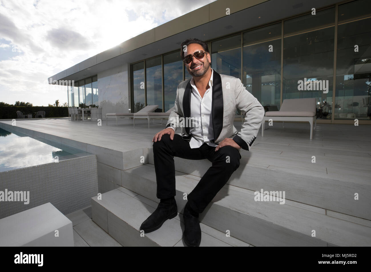 Nile Niami at his completed property the Opus in Los Angeles California