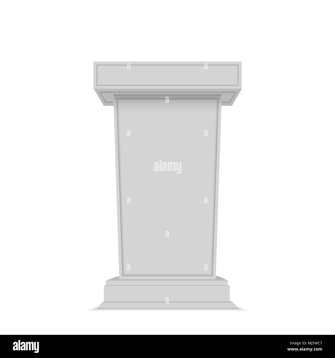 Speaker Podium. White Tribune Rostrum Stand Stock Vector