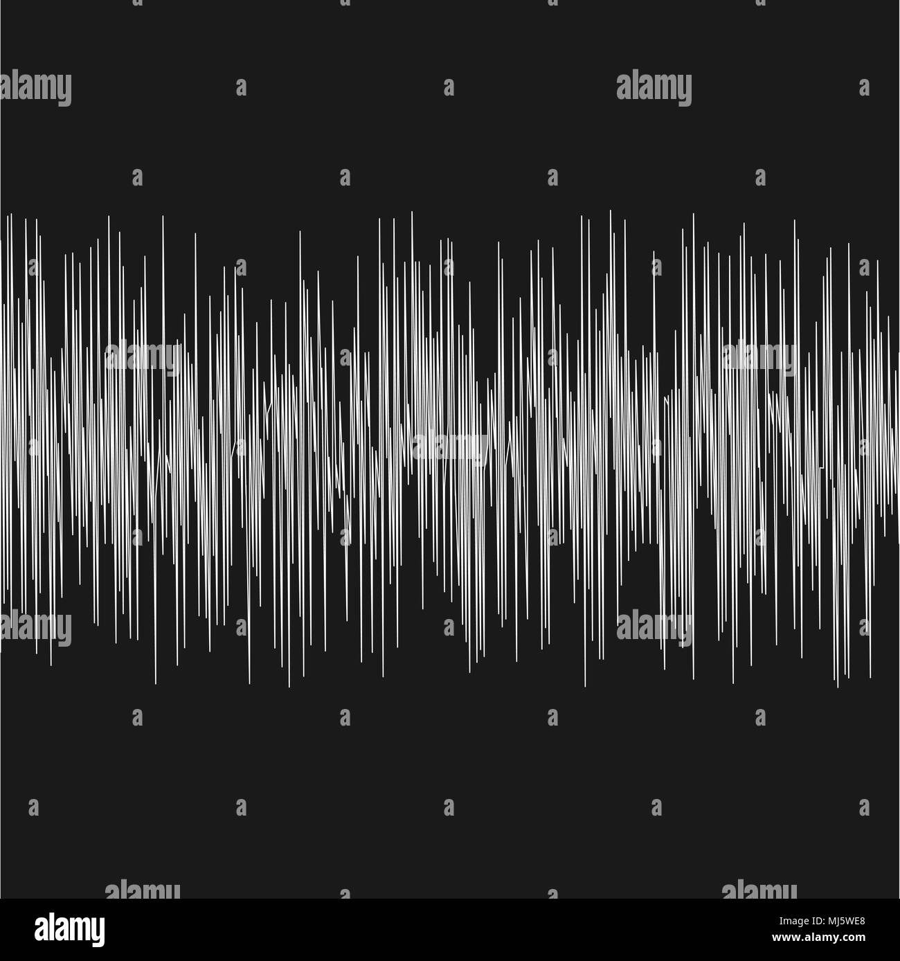 seismic waves oscillation earthquake waveform with random frequency and amplitude Stock Vector