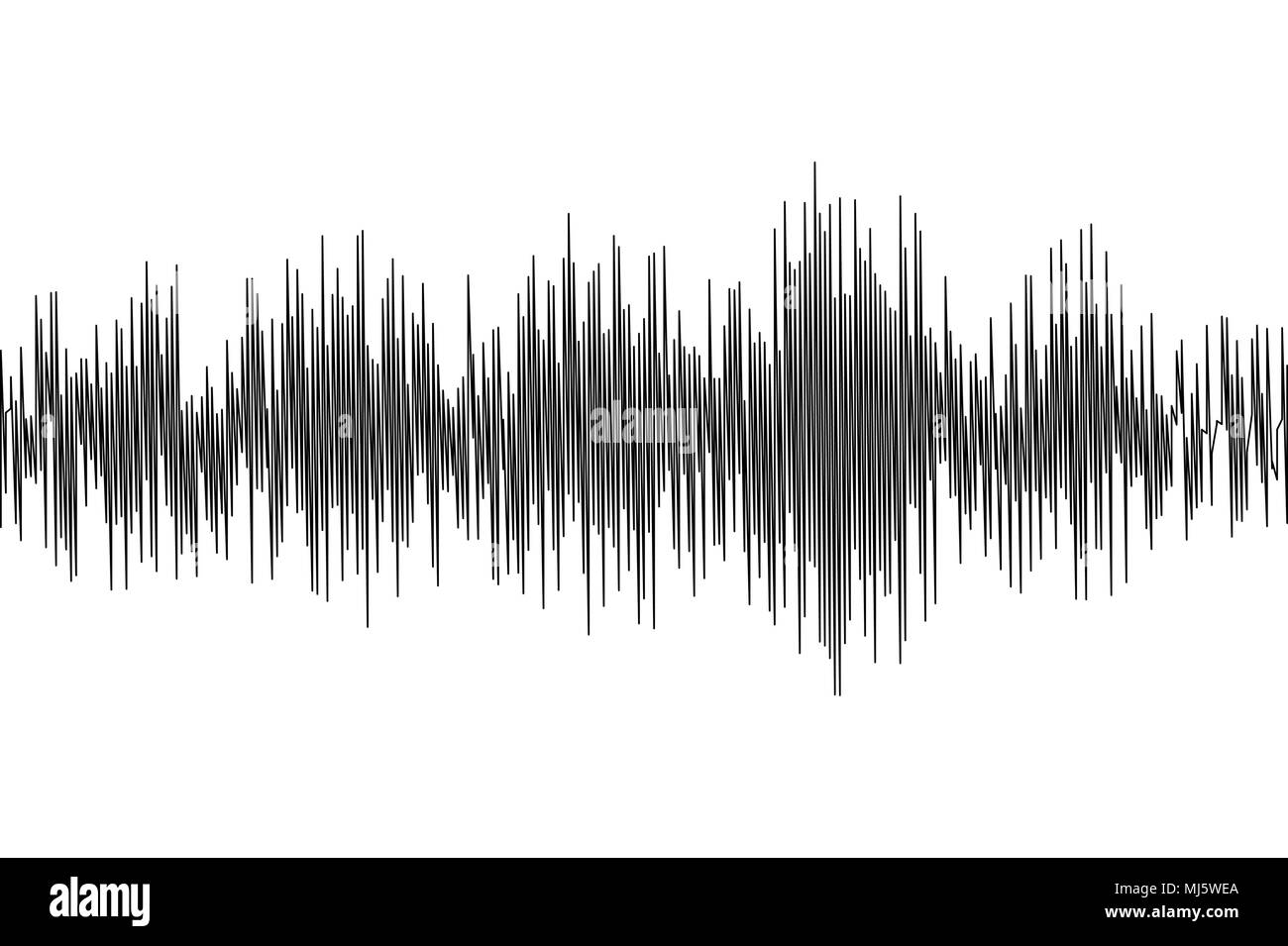 seismic waves oscillation earthquake waveform with random frequency and amplitude Stock Vector