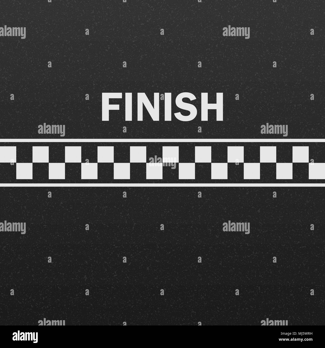 finish line race track background top view. Grunge textured on the asphalt road Stock Vector