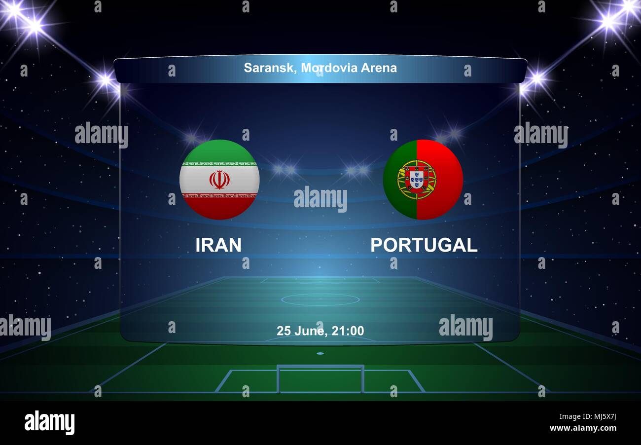 Iran Vs Portugal Football Scoreboard Broadcast Graphic Soccer Template