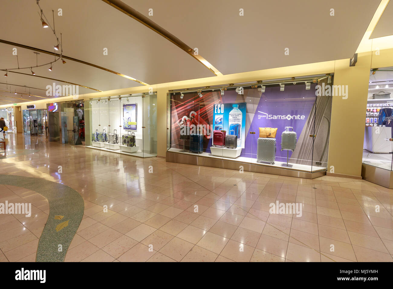 Portland, Oregon, USA April 27, 2018 The view of Pioneer Place