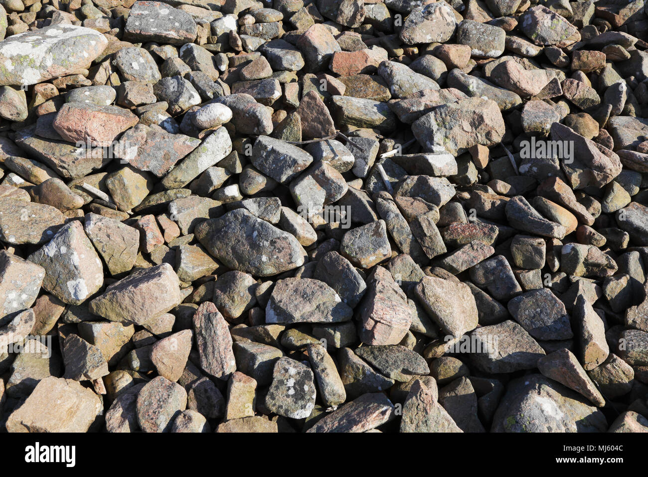 A field of rubble at Hovs hallar, Sweden. Stock Photo