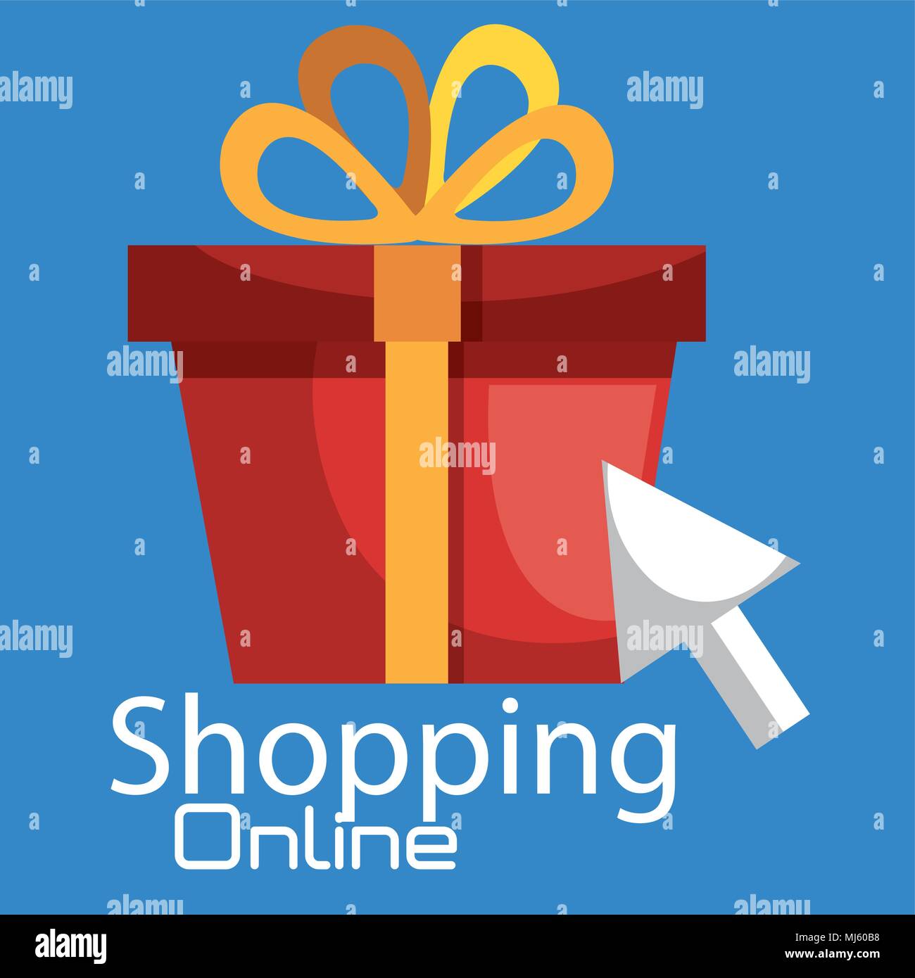 shopping online with gift box Stock Vector Image & Art - Alamy