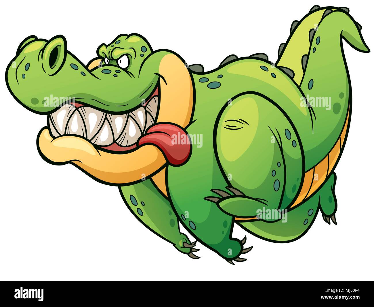Vector illustration of Cartoon crocodile running Stock Vector