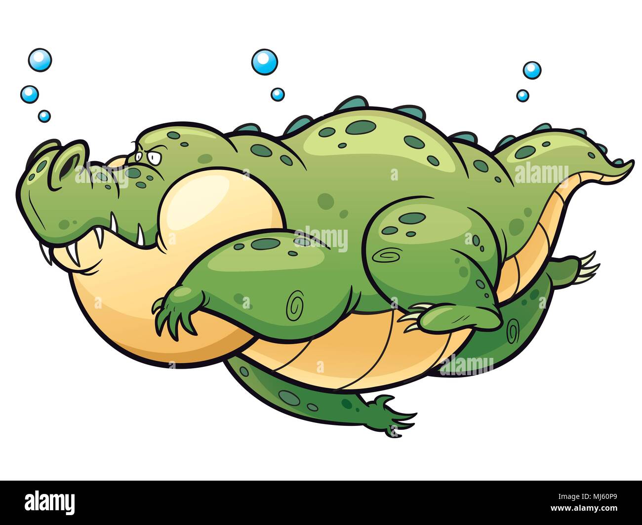 Vector illustration of Cartoon crocodile swimming Stock Vector