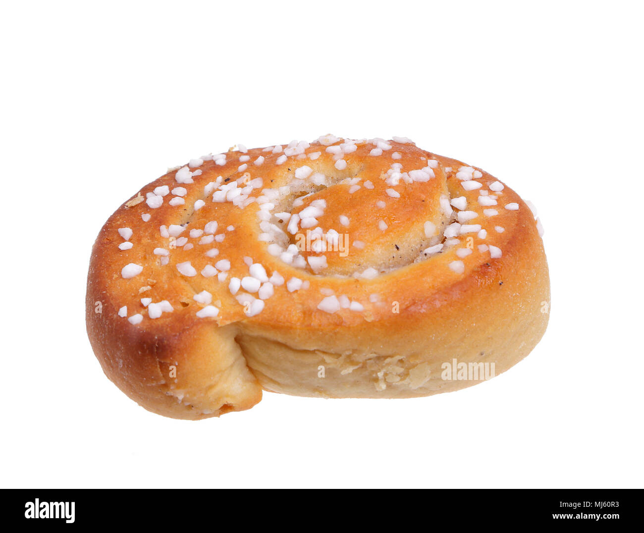 A cinnamon roll isolated on white background. Stock Photo