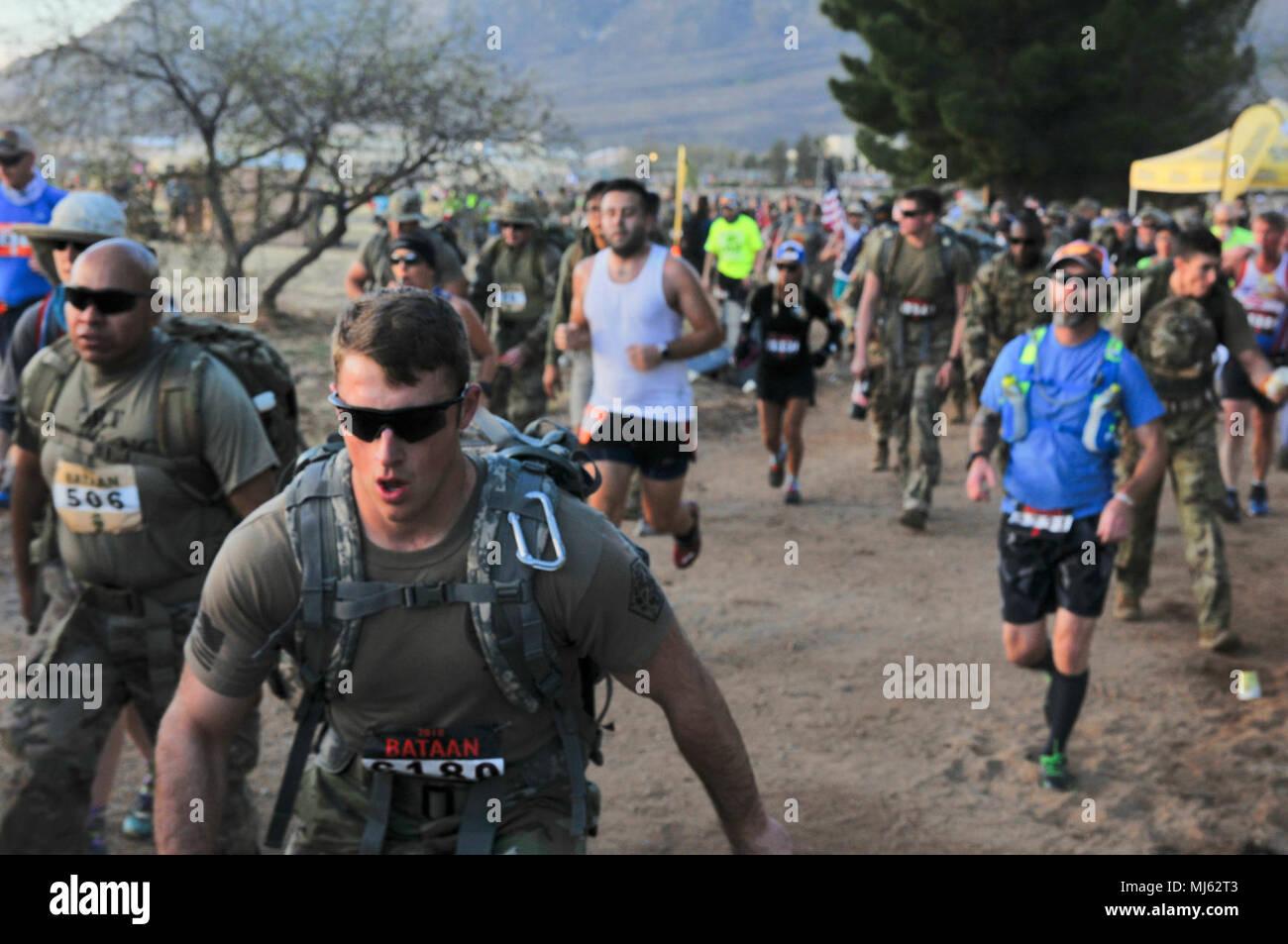 Participants in the 2018 Bataan Memorial Death March race through the