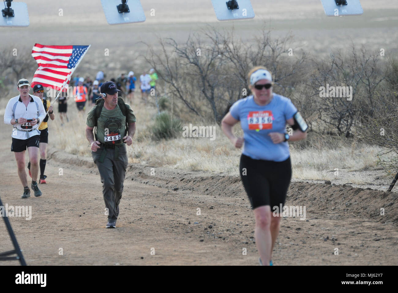 Participants in the 2018 Bataan Memorial Death March run through the
