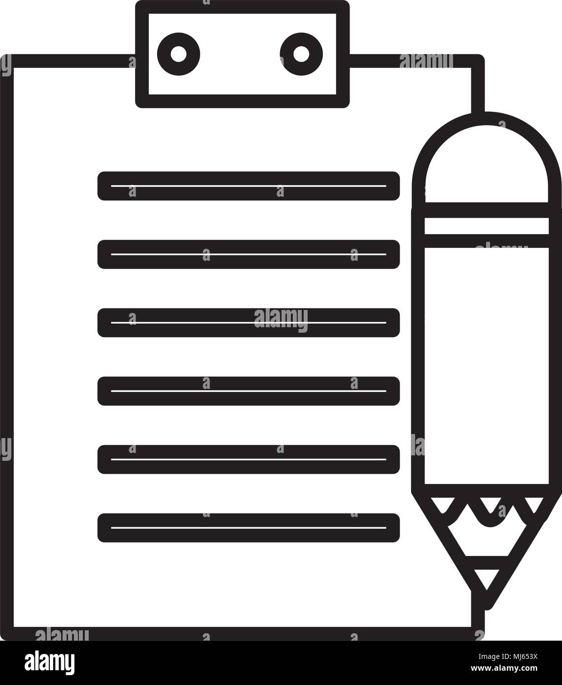 clipboard checklist with pencil Stock Vector Image & Art - Alamy