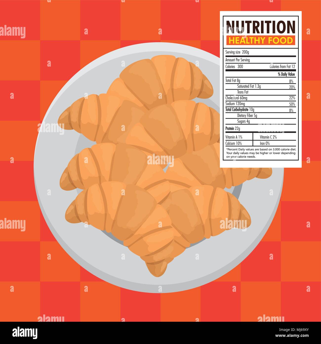 croissant bread with nutrition facts Stock Vector Image & Art Alamy