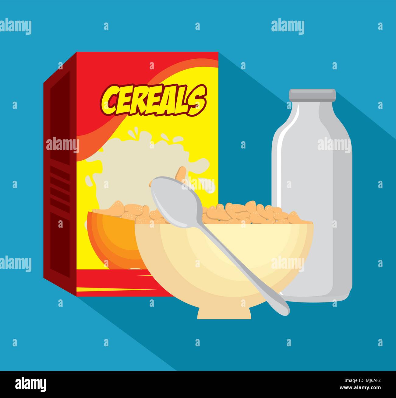 milk with cereal healthy food Stock Vector Image & Art Alamy