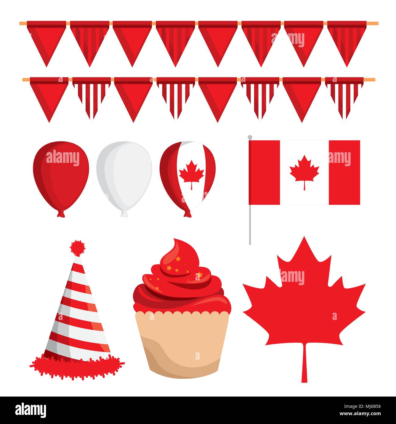 happy canada day celebration poster Stock Vector