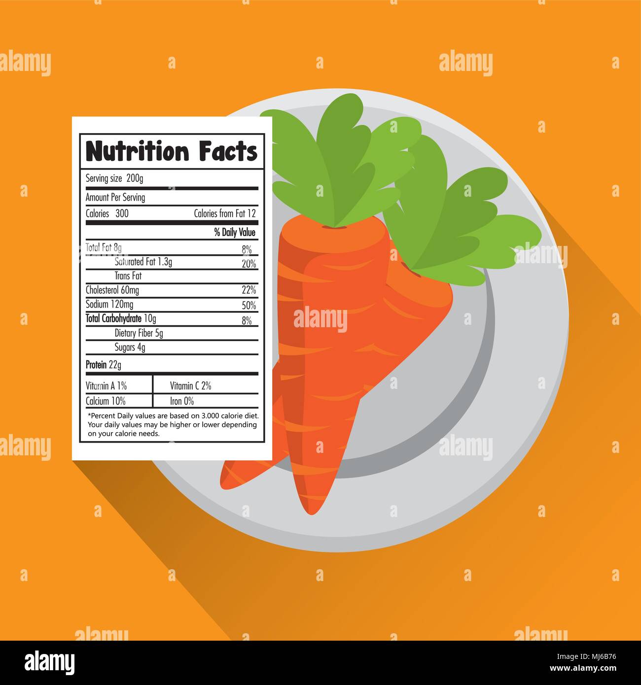 carrot with nutrition facts Stock Vector Image & Art Alamy