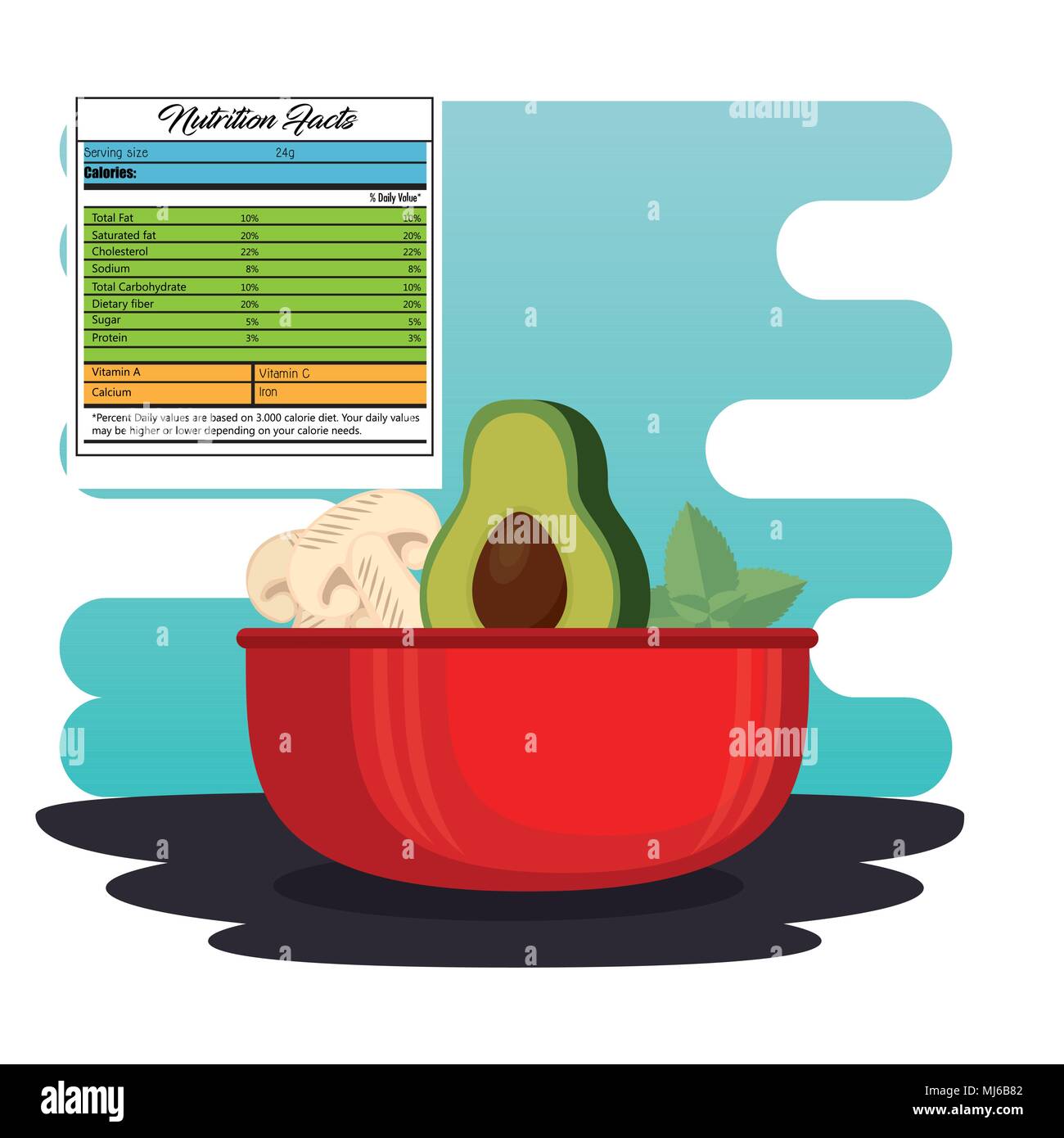 vegetables group with nutrition facts Stock Vector Image & Art Alamy
