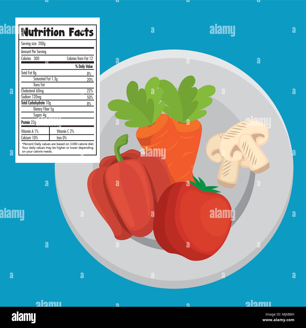vegetables group with nutrition facts Stock Vector Image & Art Alamy