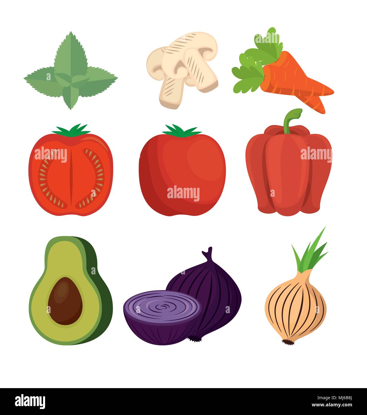 set of fresh vegetables group Stock Vector Image & Art - Alamy