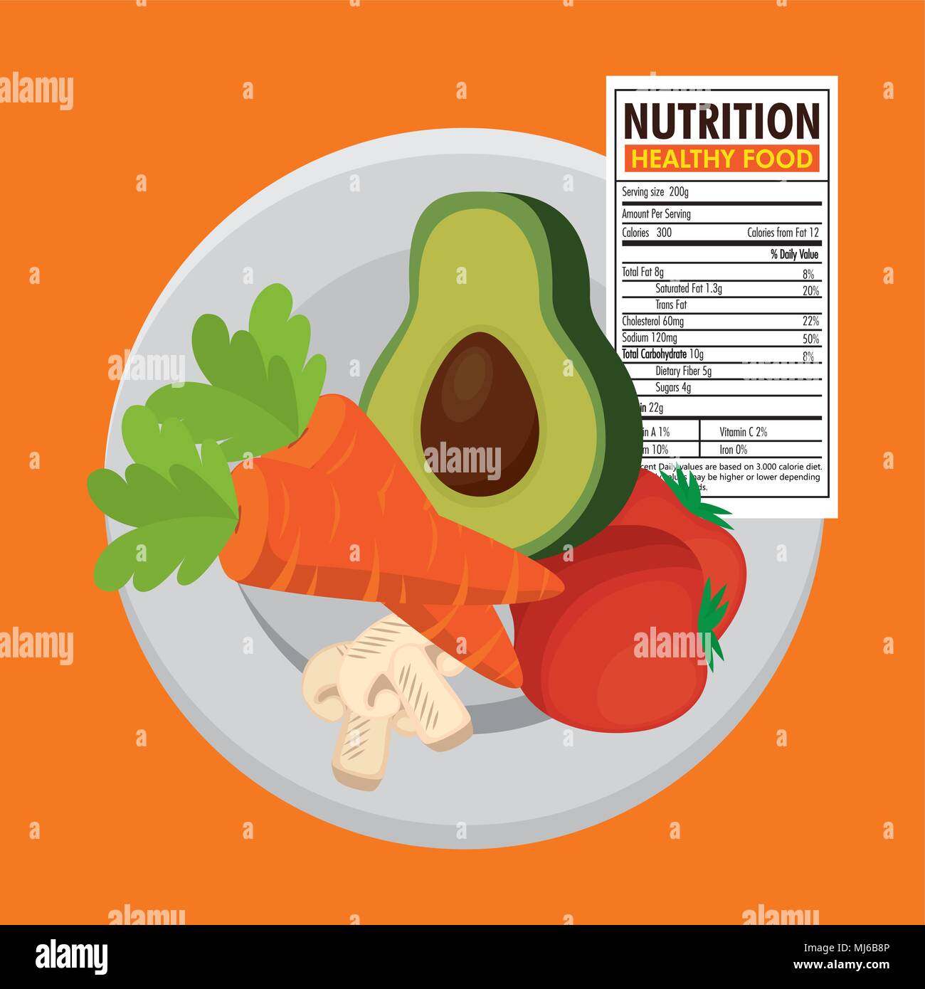 vegetables group with nutrition facts Stock Vector Image & Art Alamy