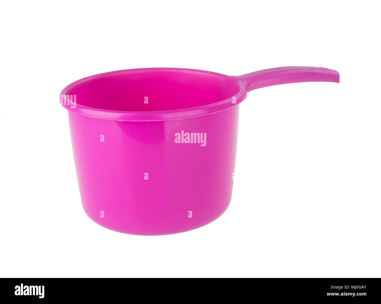 plastic water scoop. plastic water scoop on the background Stock Photo