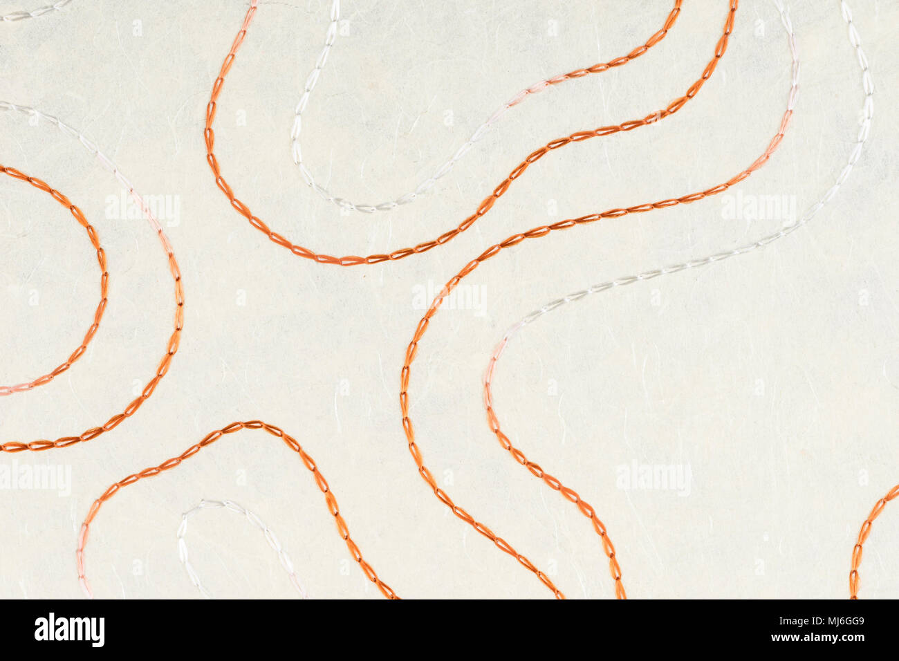 Blue paper texture background. Waves shapes stitched pattern. Like self made paper sheet Stock Photo