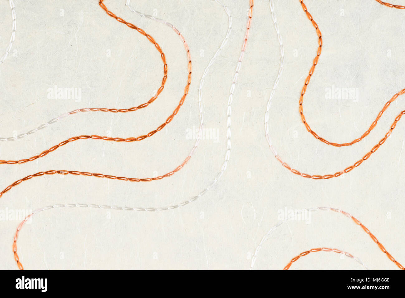 Blue paper texture background. Waves shapes stitched pattern. Like self made paper sheet Stock Photo